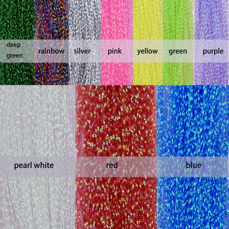 PHECDA PROFLY 10 Pack Crystal Flash Line Fly Tying Material for Fishing Lure Flies (10 Colors Crystal Flash-Set A) - Image 4