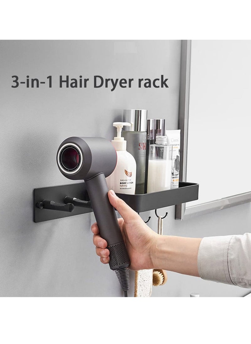 Hihonor Magnetic Storage Organizer for Hair Dryer, Metal Wall Mount Holder Hanger forHair Dryers, Toothbrush Makeup Cosmetic Shelf Rack for Bathroom Bedroom  - Image 2