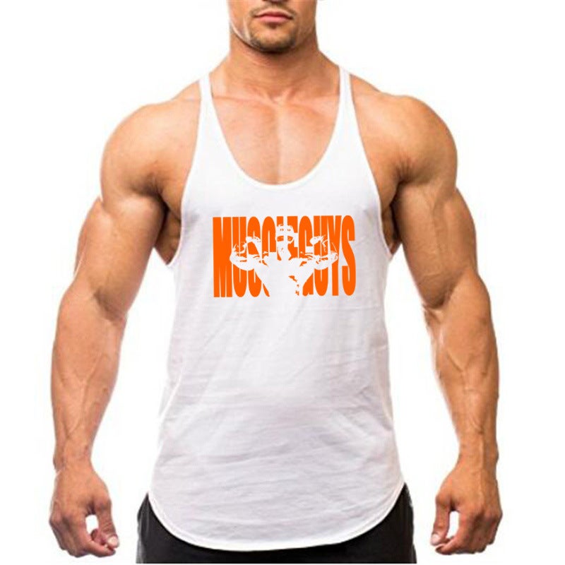 Muscle Men'S Bodybuilding Sports Vest Gym Exercise Hurdle Deep Dig Thin Shoulder Strap Small Camisole Vest - Image 4