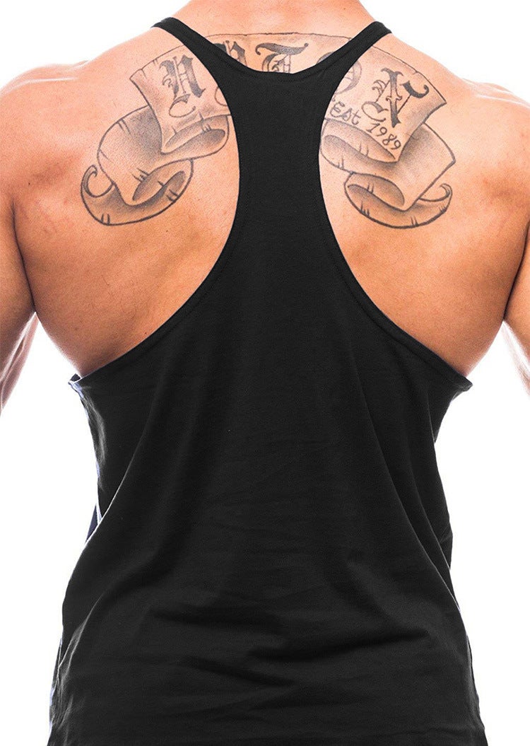 Muscle Men'S Bodybuilding Sports Vest Gym Exercise Hurdle Deep Dig Thin Shoulder Strap Small Camisole Vest - Image 3