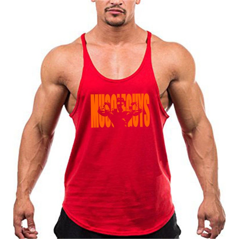 Muscle Men'S Bodybuilding Sports Vest Gym Exercise Hurdle Deep Dig Thin Shoulder Strap Small Camisole Vest - Image 5