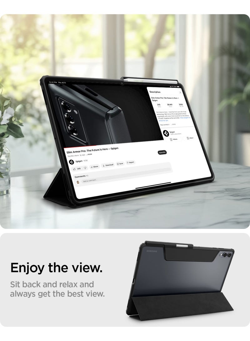 Spigen Ultra Hybrid Pro Samsung Galaxy Tab S11 ULTRA Case Cover 14.6 inch (2025) Tri-Fold Cover Clear Back with S Pen Holder - Black - Image 4