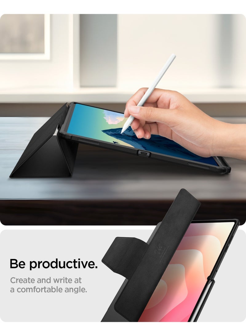 Spigen Ultra Hybrid Pro Samsung Galaxy Tab S11 ULTRA Case Cover 14.6 inch (2025) Tri-Fold Cover Clear Back with S Pen Holder - Black - Image 5