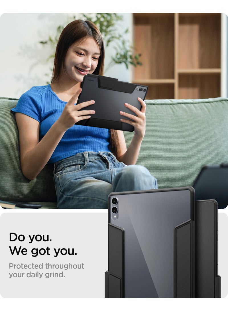 Spigen Ultra Hybrid Pro Samsung Galaxy Tab S11 ULTRA Case Cover 14.6 inch (2025) Tri-Fold Cover Clear Back with S Pen Holder - Black - Image 3