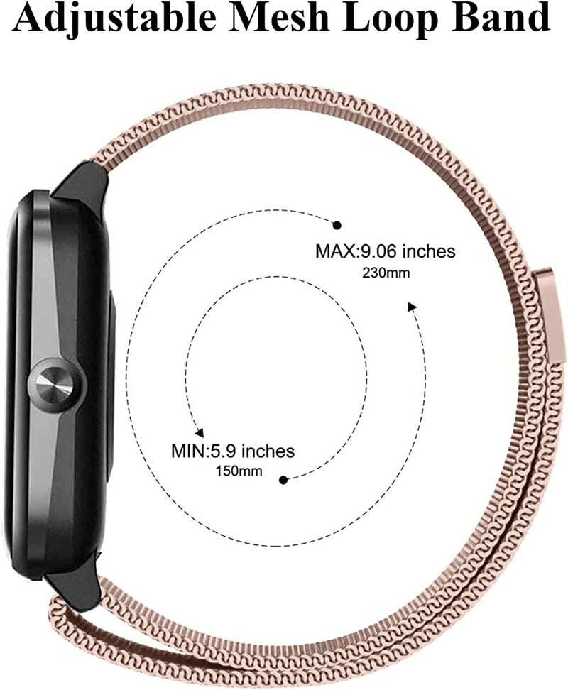 HUMBLE Stainless Steel 19mm Chain Strap with Magnetic Buckle Compatible with Noise Colorfit Pro 2, Boat Storm Smart Watch & Watches with 19mm Lugs Size (Rose Gold) - Image 3