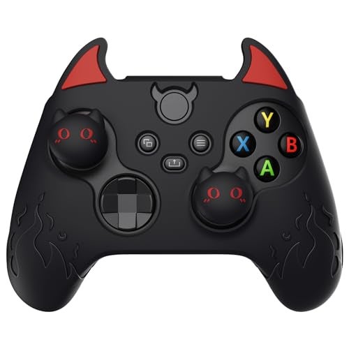 PlayVital Halloween Cute Demon Silicone Cover for Xbox Series X/S Controller, Kawaii Anti-Slip Controller Skin Grip Protector for Xbox Core Wireless Controller with Thumb Grip Caps - Black - Image 1