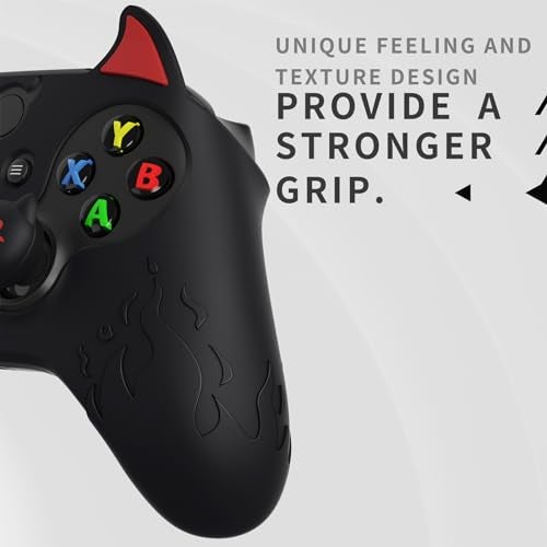 PlayVital Halloween Cute Demon Silicone Cover for Xbox Series X/S Controller, Kawaii Anti-Slip Controller Skin Grip Protector for Xbox Core Wireless Controller with Thumb Grip Caps - Black - Image 5