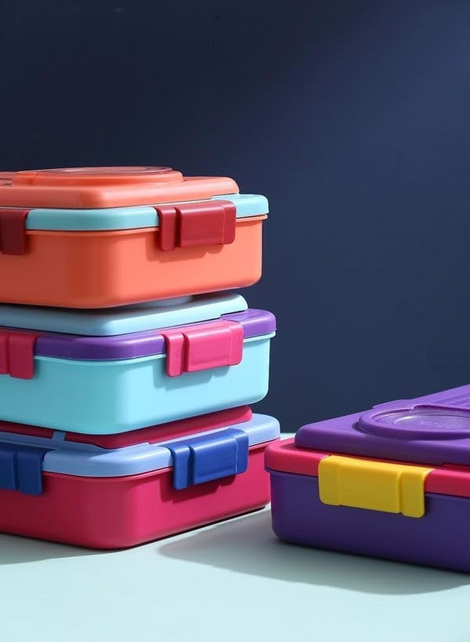 Fezeedi Lunch Kids and Adults Yellow Lunch Box for Office and School use, Leak Proof Dual Compartment Stainless Steel Tiffin Lunch Box for Kids Adults, Leak-Proof Lunch Box - Image 5