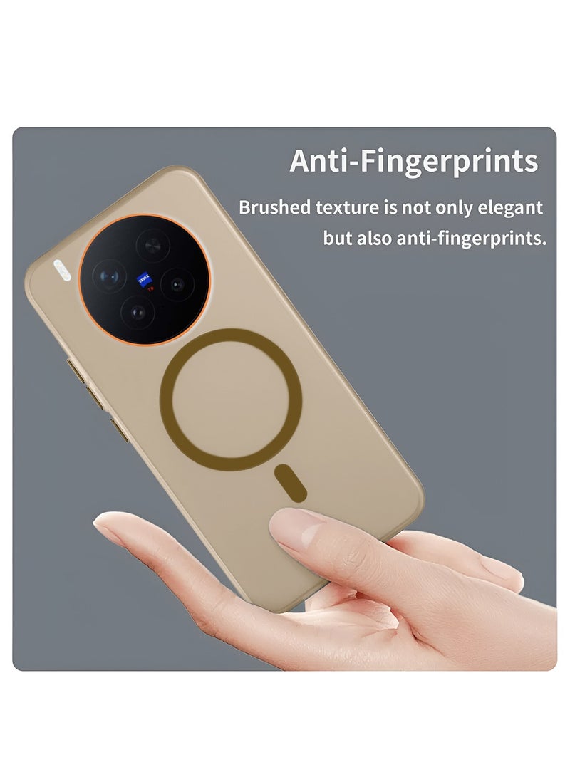 Wtech vivo X300 Pro 5G 2025 Hybrid Translucent Magsafe with Magnetic Charging Raised Camera Lips Elegant Look Case Cover (MCMPMN) - Brown - Image 4