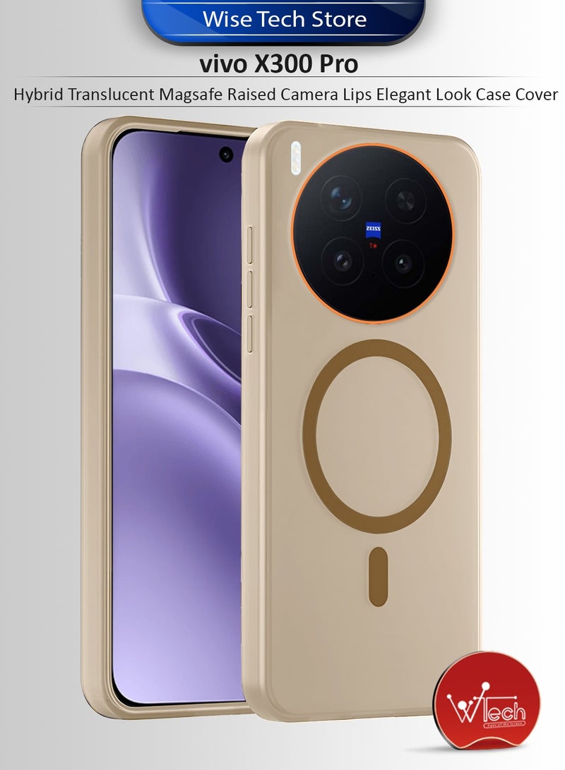 Wtech vivo X300 Pro 5G 2025 Hybrid Translucent Magsafe with Magnetic Charging Raised Camera Lips Elegant Look Case Cover (MCMPMN) - Brown - Image 1