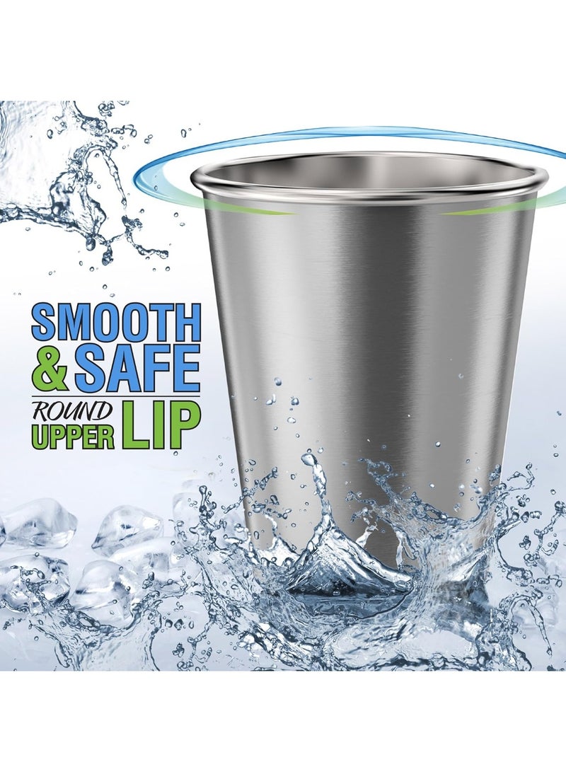 CHILLOUT LIFE Stainless Steel Kids Cups 8 oz - Stainless Steel Small Children Cups for Home & Outdoor Activities, BPA Free Unbreakable Premium Stackable Metal Drinking Glasses (4-Pack) - Image 4