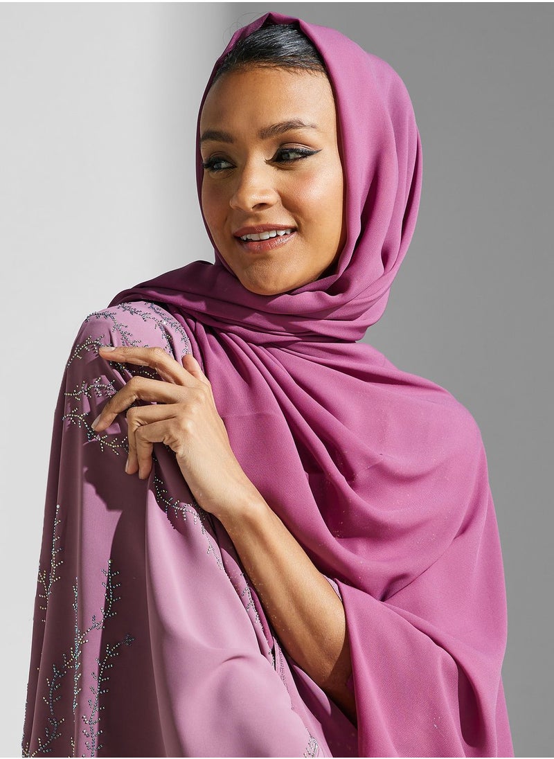 hayas closet - Embellished Flared Sleeve Abaya - Image 1