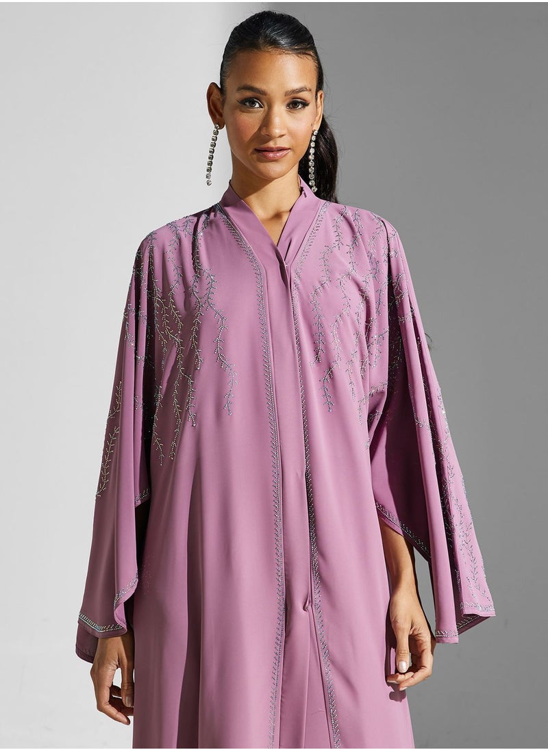 hayas closet - Embellished Flared Sleeve Abaya - Image 1