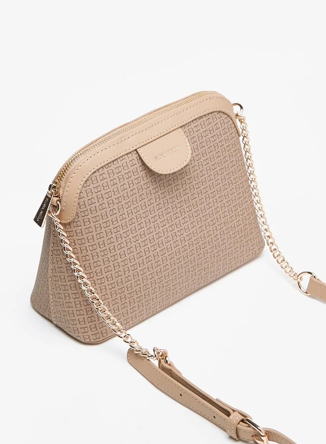 Flora Bella By Shoexpress Monogram Crossbody Bag with Zip Closure