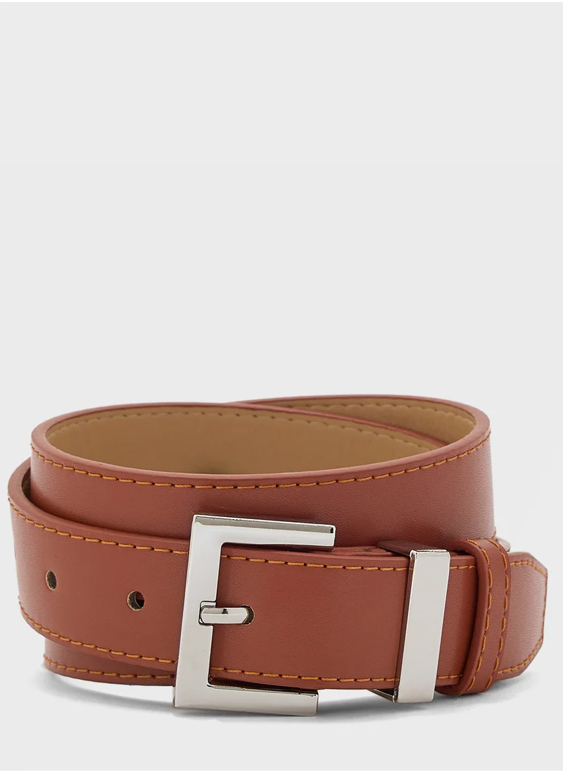 Ginger Ladies Belt With Silver Buckle