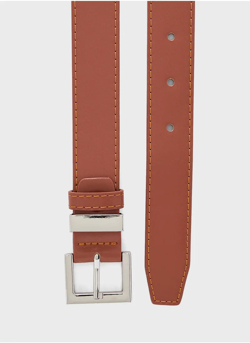 Ginger Ladies Belt With Silver Buckle