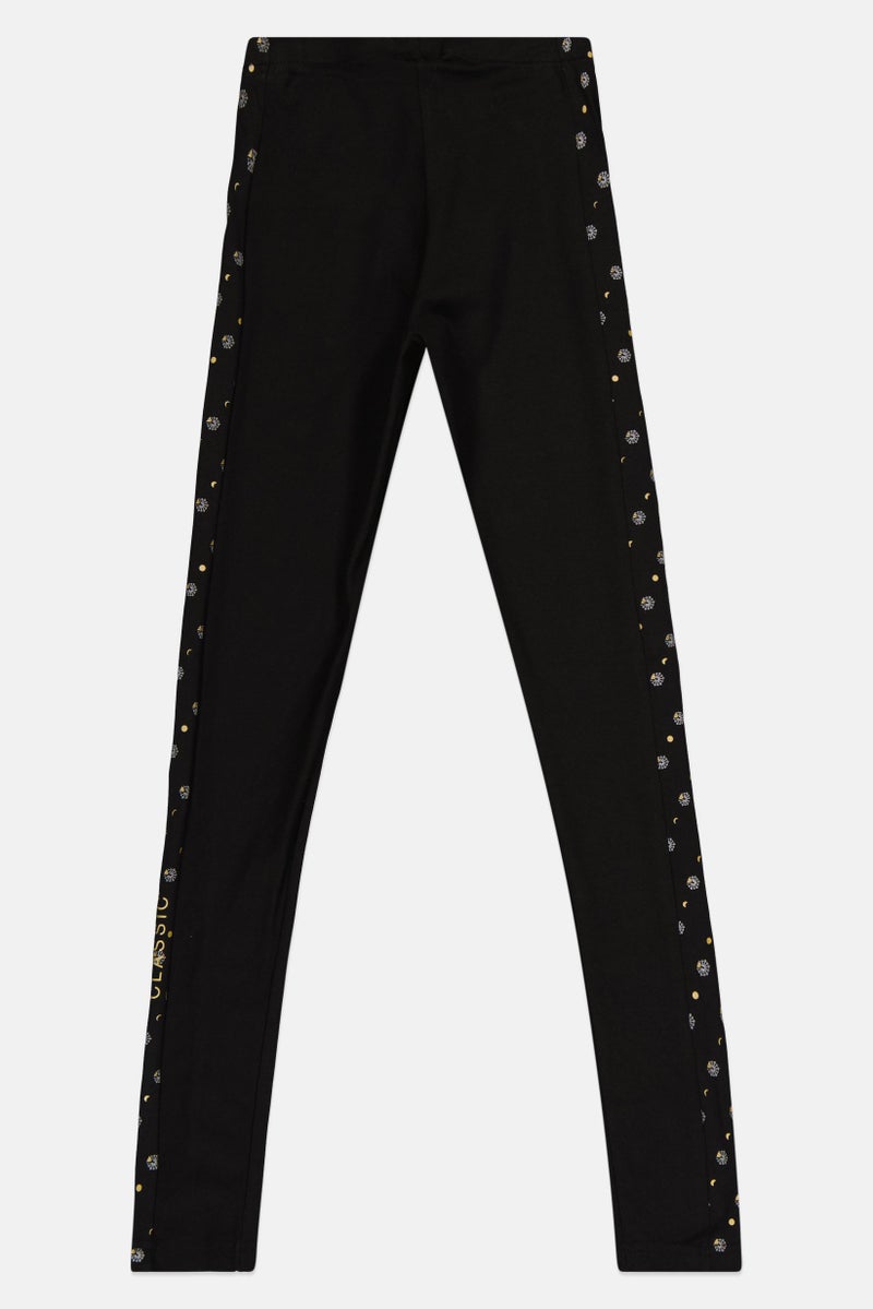 Reebok Women Sportswear Fit Brand Logo Outdoor Leggings, Black - Image 3