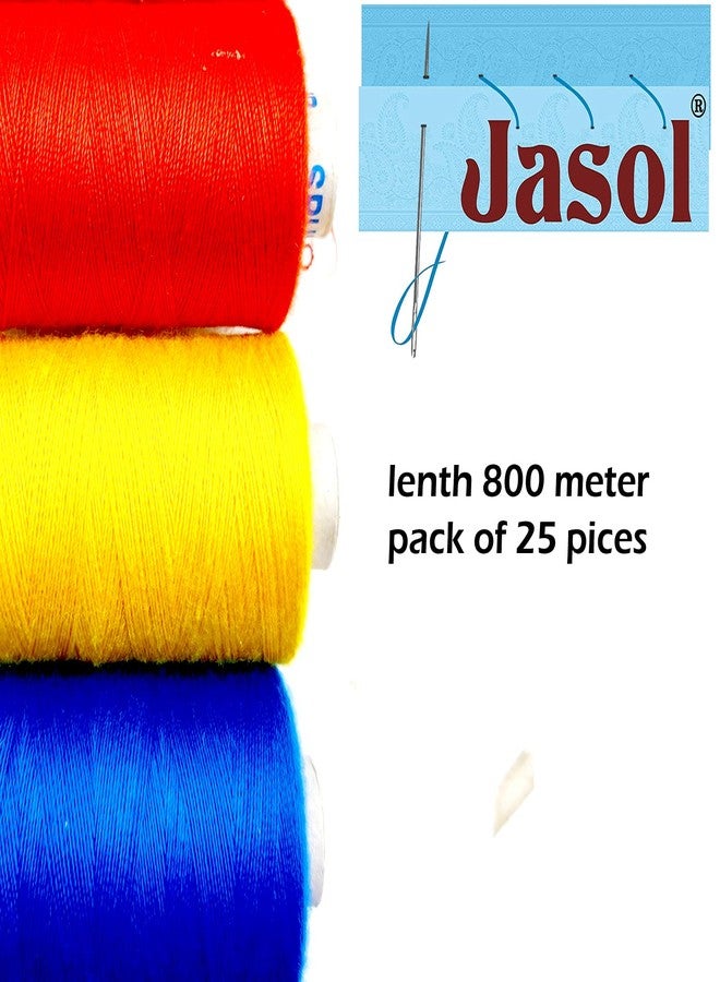 jasol 800 Meter Sewing Thread Pack of 25 Spools Multi Color Polyester Sewing Threads Stitching Thread - Image 2