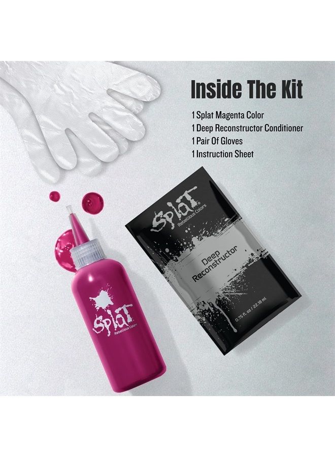 SPLAT Midnight Magenta Semi-Permanent Hair Color Kit No Bleach, Vegan, Cruelty Free - Image 3