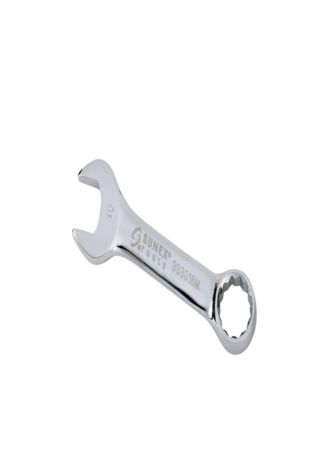 Sunex Tools Sunex 993018M 18 mm Fully Polished Stubby Combination Wrench - Image 1