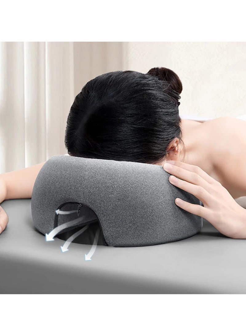 إسكدنيا وسادة للوجه لأسفل، وسادة قيلولة مكتبية، مريحة للراحة أثناء الاستلقاء، مصنوعة من إسفنج الذاكرة، مريحة، مسند رأس للتدليك المنزلي لصالونات التجميل - Image 2