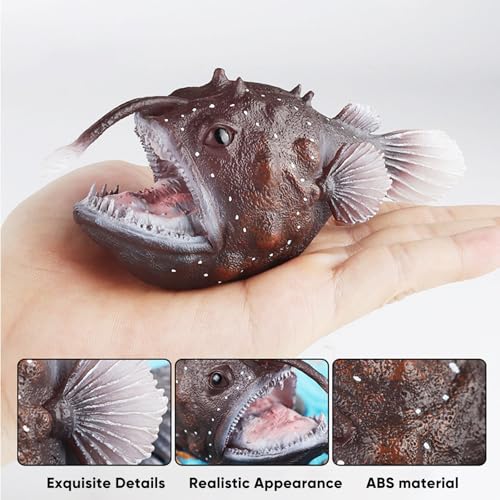AENIMELY Anglerfish Figurine Sea Ocean Marine Animal Model Fish Figure Science Educational Play Fish Tank Decoration Birthday Gifts Party Favors Toys - Image 5