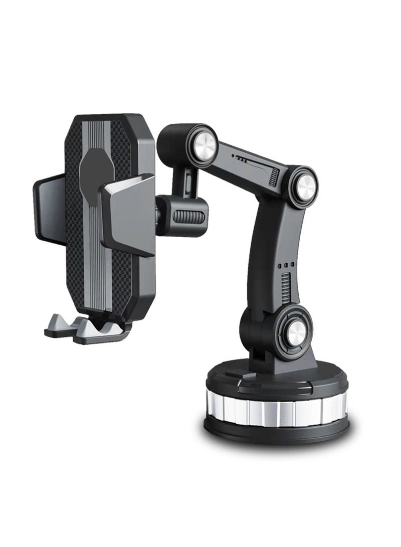 عربست حامل حامل الهاتف الخلوي في السيارة، حامل حامل الهاتف الخلوي العالمي القوي بكوب شفط قوي، حامل هاتف ذكي للسيارة بزر واحد للخدمة الشاقة للهاتف الذكي آيفون منبثقة للوحة القيادة/النافذة/الزجاج الأمامي/فتحة تهوية لوحة القيادة (أسود) - Image 1