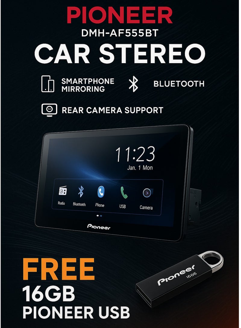 Pioneer DMH-AF555BT 9" Car Stereo | Bluetooth, WebLink, Touchscreen Multimedia Receiver - Image 1