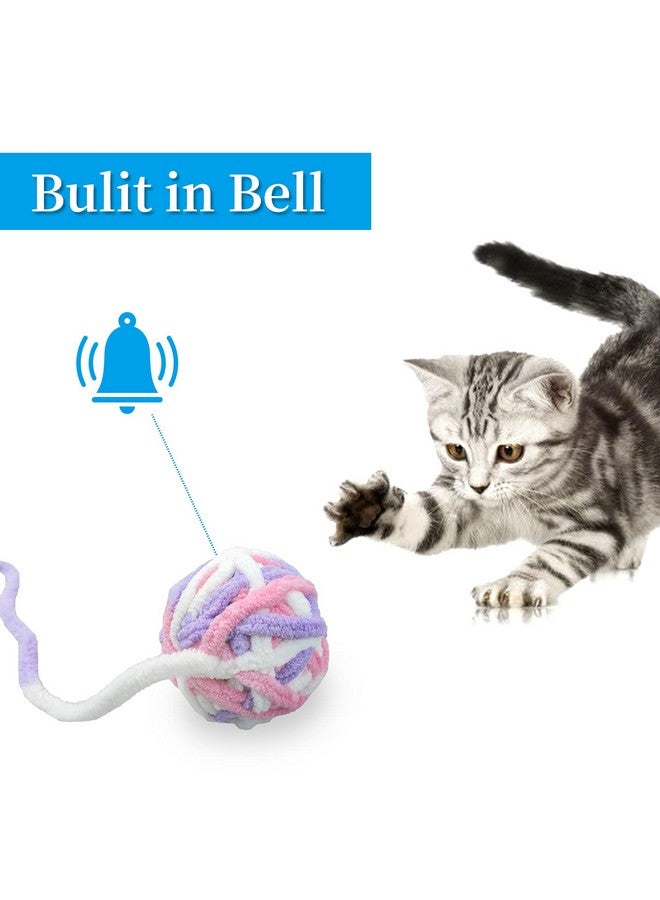 Andiker 3 Packs Cat Toys Balls with Bell and String, Kitten Toys Colorful Yarn Balls for Indoor Cats Interactive Playing(3 Pieces) - Image 3