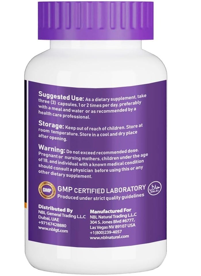 NBL Natural - Turmeric Curcumin 1500mg Highest Potency Available, Premium Joint & Healthy Inflammatory Support with 95% Standardized Curcuminoids, with Black Pepper, 90 Veggie Capsules - Image 1