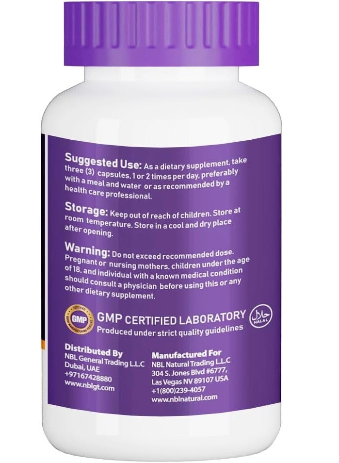 Nbl Natural Turmeric Curcumin 1500Mg Veggie Capsules 90'S