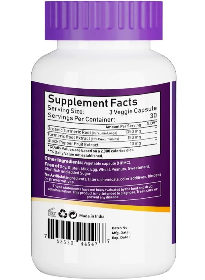 Nbl Natural Turmeric Curcumin 1500Mg Veggie Capsules 90'S