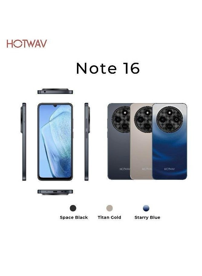 HOTWAV Note 16 Smartphone (4+8=12GB64GB) storage 6’9 inch HD Display Titan Gold - Image 2
