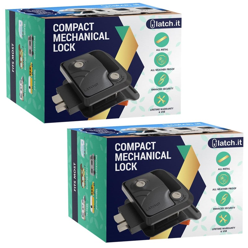 LATCH.IT LATCHIT KeyedAlike Mini Mechanical Rv Door Latch Replacement Rv Door Lock Replacement 100 Metal Camper Latch Rv Trailer Door Latch Only Fits 275 x 375 Door Lock Holes - Image 3
