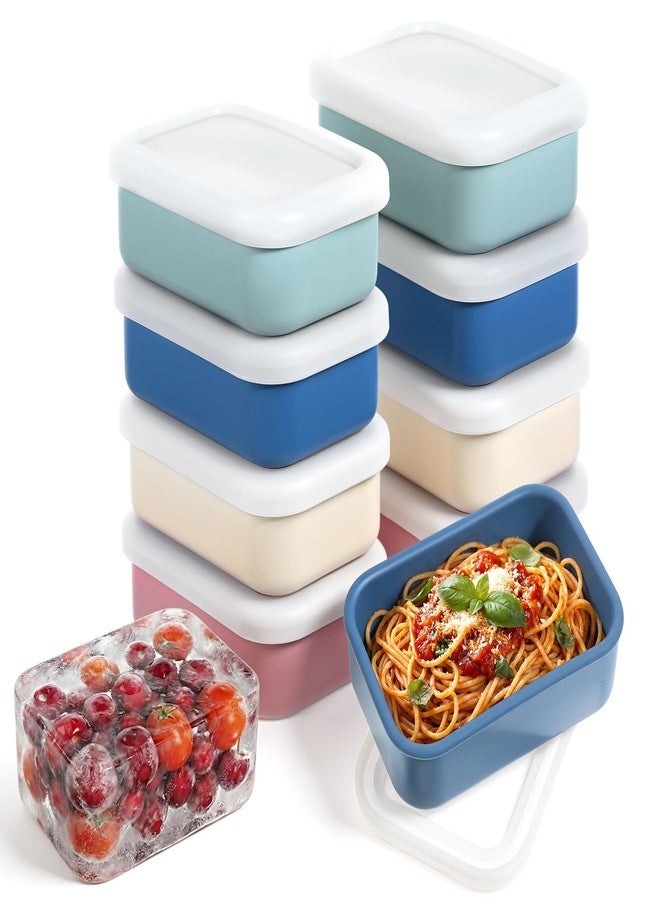 Xosjska 8 PCS 1 Cup Silicone Freezer Molds with Lid, Silicone Freezer Molds with Lids, Silicones Soup Freezers Mold, Leak-Proof Soup Sauce Freezers Mold, Reusable Food Preserving Tray Ice Trays Soups Sauces - Image 1