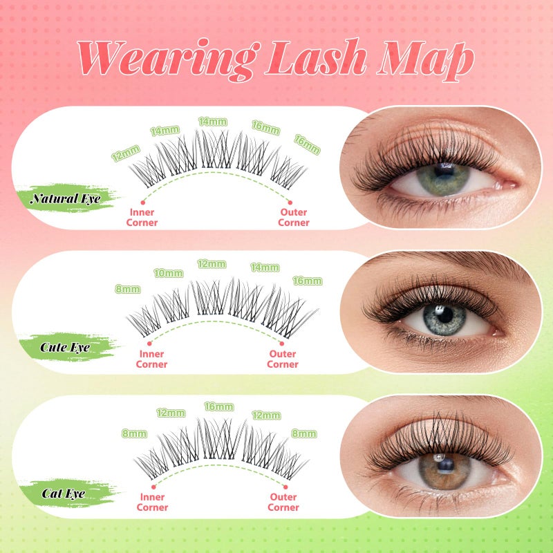 KEYYOU Venus Lash Clusters Kit Fairy Lash Extension Kit C Curl 120Pcs Eyelash Extension Wispy Natural Invisible Band with Waterproof DIY at Home(Venus-C-8-16MIX) - Image 4