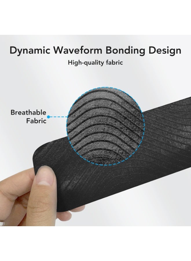 Bukela Kinesiology Tape for Knees 12 Pcs, PreCut Athletic Knee Tape for Knee Pain Relief- Brace & Elastic Supports- Waterproof & Breathable Hypoallergenic Latex-Free Tape Black - Image 4