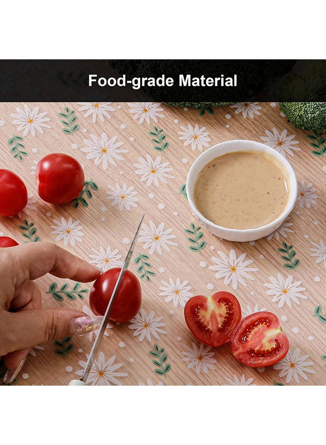 O Ozone Shelf Liner for Kitchen (2 Rolls (45cm x 150cm) Non-Adhesive Drawer Mats, Non-Slip Food Grade EVA Drawer Liner, Refrigerator, Cupboard, and Desk -Daisy Pattern  - Image 4