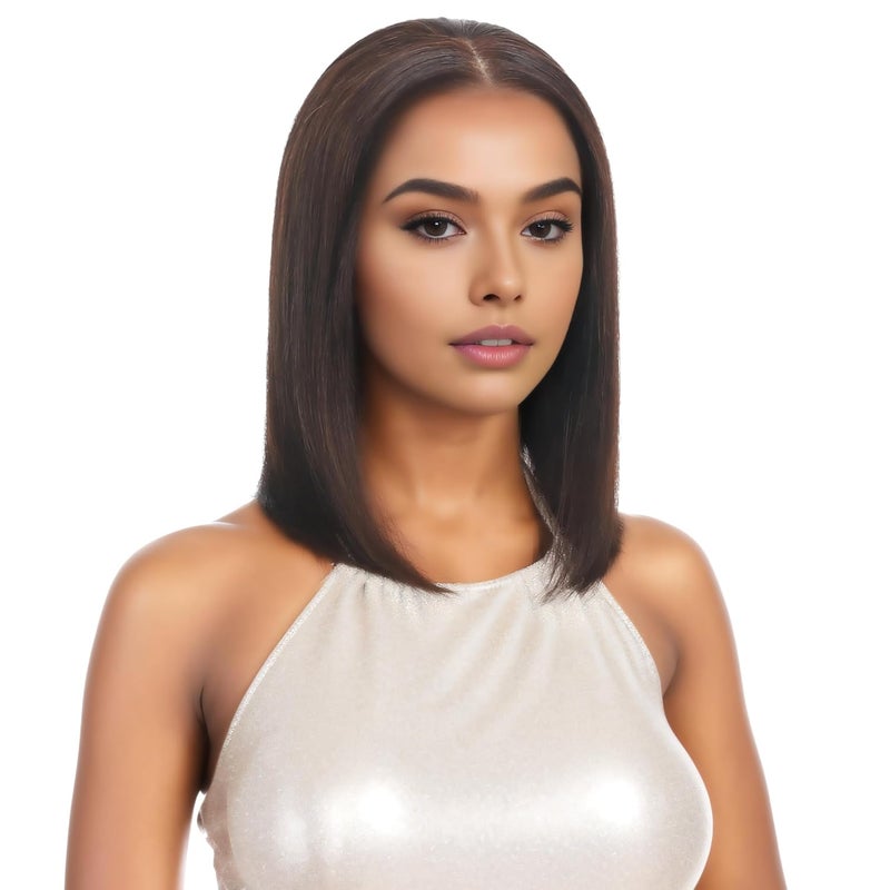 FUTAI 12 Inch Real Human Hair Bob Wigs HD Front 134 Lace Wig for Professional Female Diverse Styles