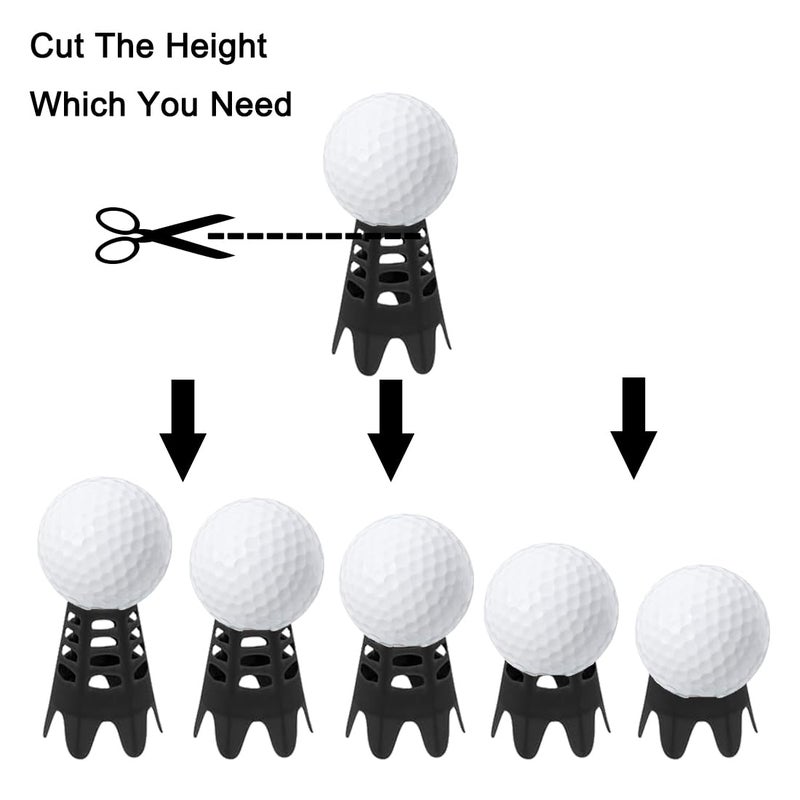 Ruyshu Golf Simulator Tees, Plastic Indoor Golf Mat Tees for Winter Turf and Driving Range (Black) - Image 3