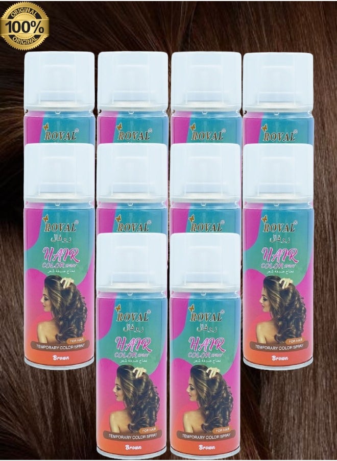 ROVAL - 10 Pieces Roval Temporary Hair Color Spray Brown - Image 1