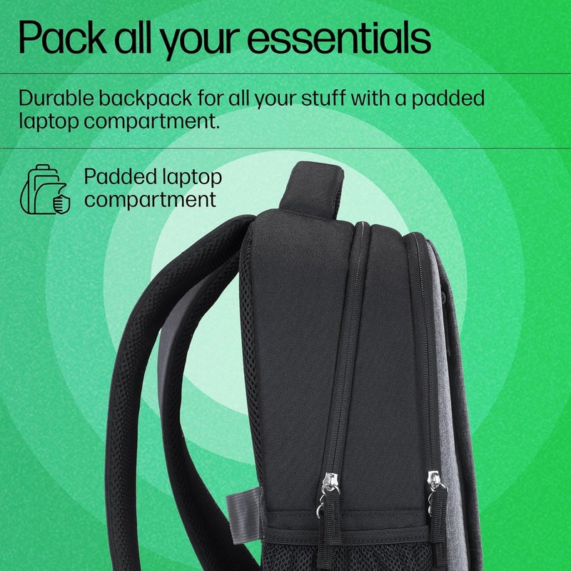 HP 330 15.6-inch Laptop Backpack/Trolley Pass-Through; Padded Back Panel; Padded air mesh Panel/Hand wash and air Dry/1 Year Limited Warranty (793A7AA) - Image 3