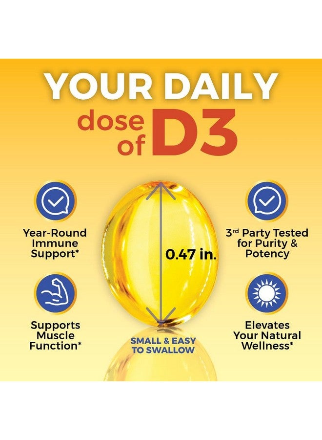 Viva Naturals Viva Naturals Vitamin D3 5000 IU Softgels - 360 Count 125 mcg Softgel, Essential D3 Vitamin, Supports Bone Health, Immune Support, Premium Vitamin D, High Potency Vitamin D 5000 IU  - Image 2