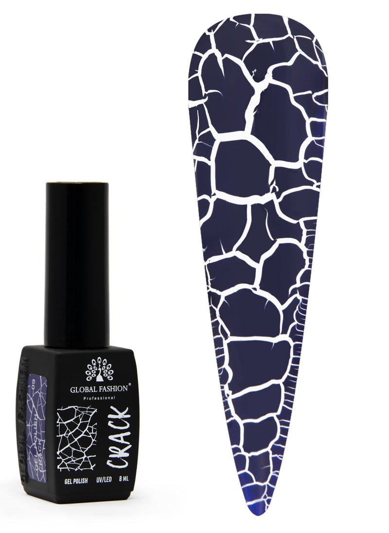 GLOBAL FASHION Crackle Gel Nail Polish - Captivating Cracked Effects | 12 Colors | 8ml | Global Fashion Professional | No. 09  - Image 1