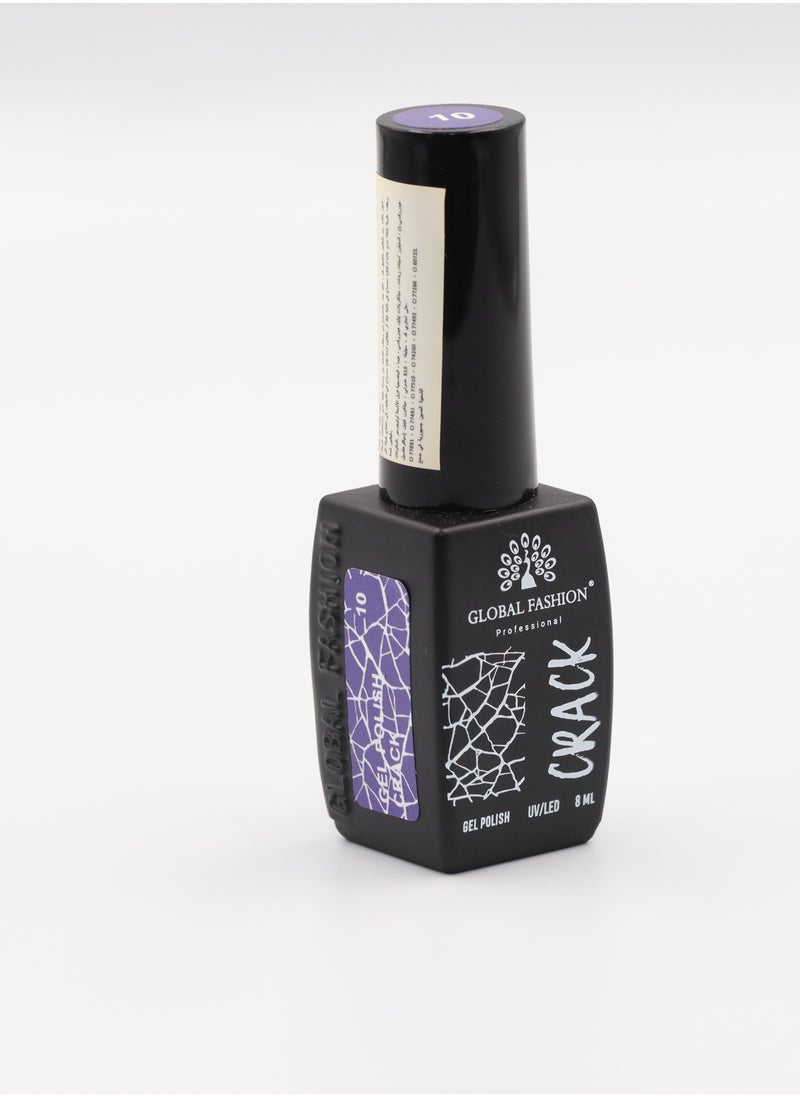 GLOBAL FASHION Crackle Gel Nail Polish - Captivating Cracked Effects | 12 Colors | 8ml | Global Fashion Professional | No. 09  - Image 4