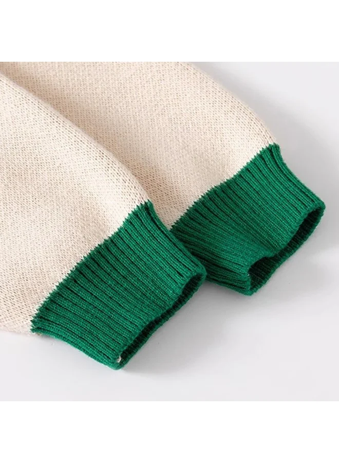 LITTLE SURPRISE BOX Cream & Green In the Wild Theme Cardigan/Warmer/Sweater for Toddlers & Kids