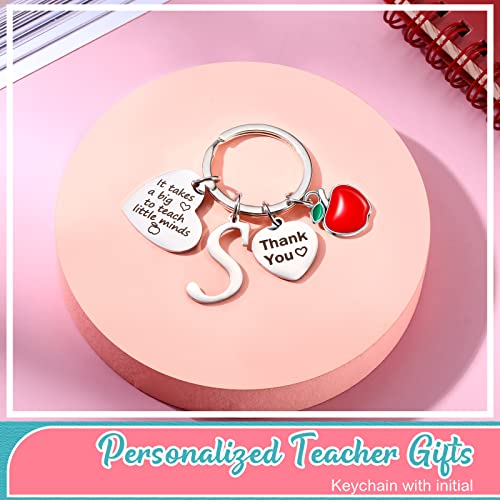 MTLEE 2 Pcs Christmas Teacher Appreciation Gift Women Teacher Kit Present Women Makeup Pouch Cosmetic Bag Thank You Keychain(S Shape) - Image 3