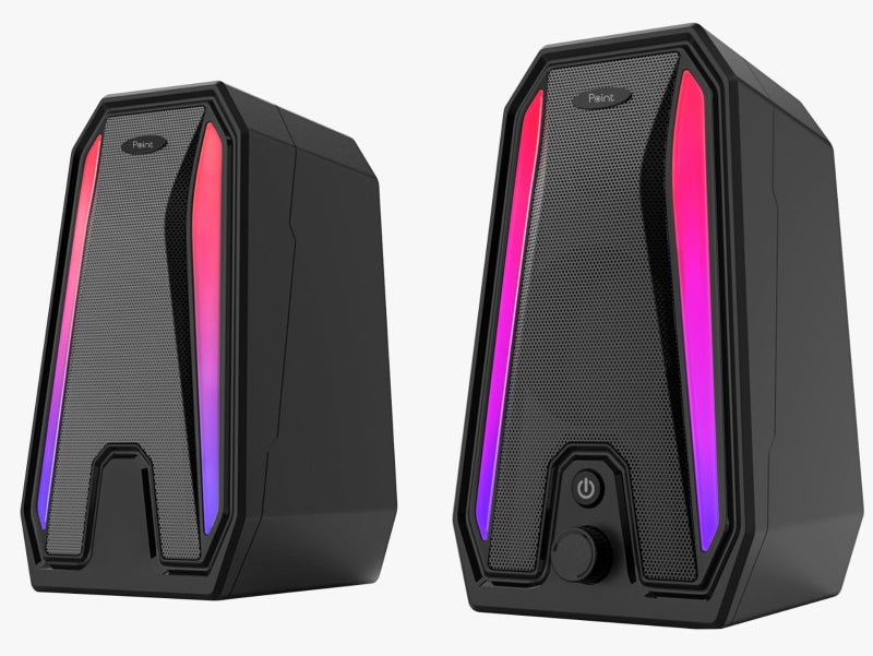 Point PT-X10 USB RGB Gaming Speaker – 2.0 Stereo, 6 W Output, USB Powered, AUX 3.5 mm Input – Compact Black Design with LED Lighting - Image 2