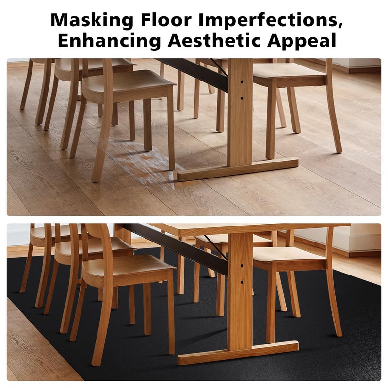 FURKIT Vinyl Floor Mat for Homeï¼Œ5'Ã—7' Black Waterproof Area Mat for Under Dining Room Table, Sturdy Plastic Rug Protector for Kitchen, Living Room, Yard, Garage, Large Baby Play Mat - Image 4