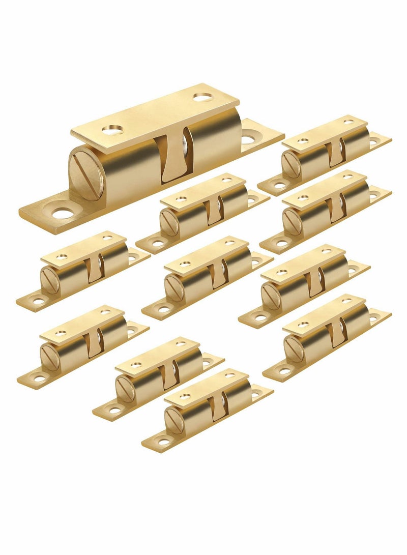 Cabinet Door Latches, Closet Ball Pull Locks, Solid Brass Adjustable Double Ball Tension Roller Latches, Hardware Accessories for Cabinets, Cabinets, Closets, Drawers, Wardrobe Doors (10 Pieces) - Image 1